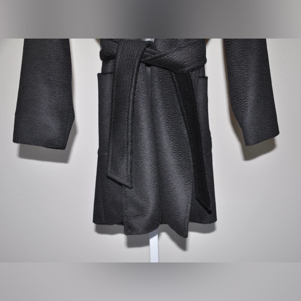 Max Mara Rialto 100% Camel Hair Black Short Hooded Coat Size 0 MSRP $3450 - Picture 8 of 12